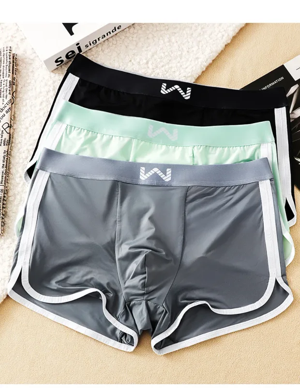 3st/pack Ice Silke Andas Antibakteriellt Mesh Herrkalsonger Stor Space Pouch Trosor Höga elastiska midjeband Boxer Homme — image 14
