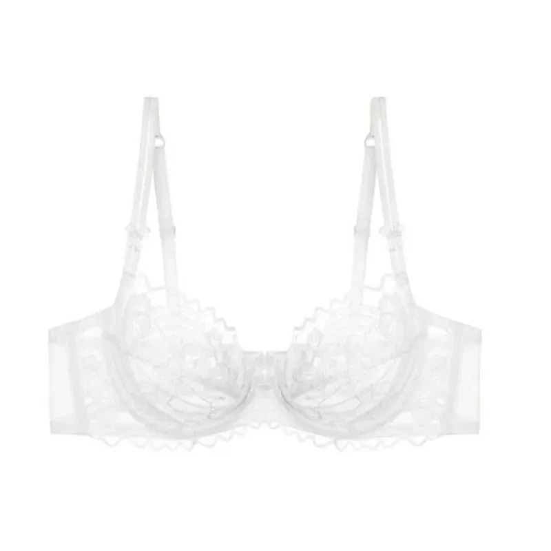 Schickes französisches, ultradünnes Spitzen-Dessous-Set für große Brüste, durchsichtiger Bügel-BH, kleiner Brustlift, elegantes, weiches, feminines Set S-XL — image 8