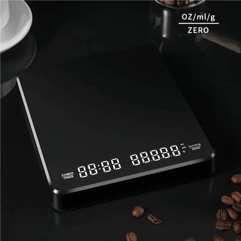 เครื่องชั่งกาแฟอิเล็กทรอนิกส์ความแม่นยำสูงพร้อมแผ่นกันน้ำจอแสดงผล LED USB Timing Professional Home อุปกรณ์เสริมกาแฟ 3 กก./0.1g — image 6