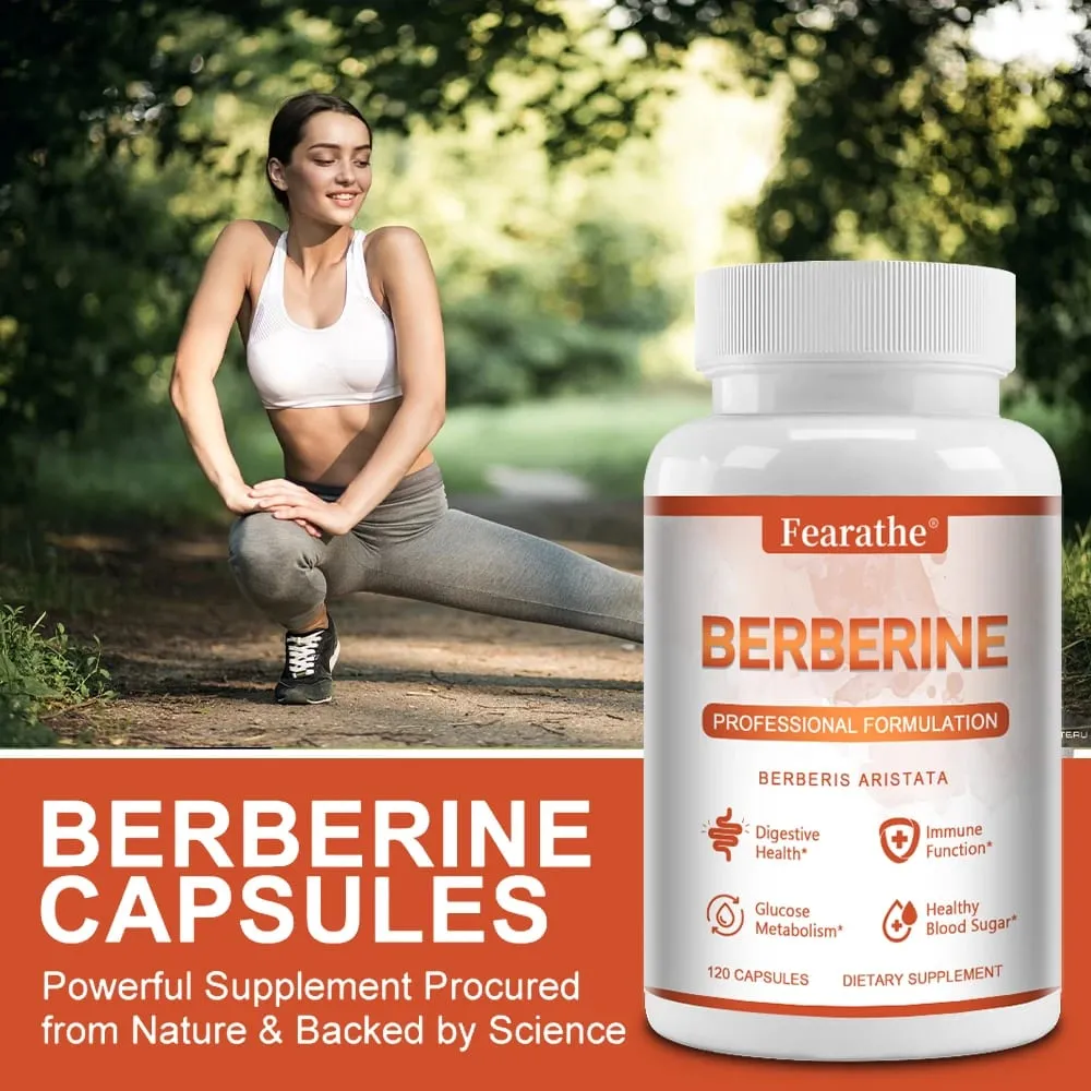 Premium Berberine - Understøtter immunsystemets vægtkontrol Fordøjelsessundhed og GI-funktion Supplement 120 kapsler — image 6
