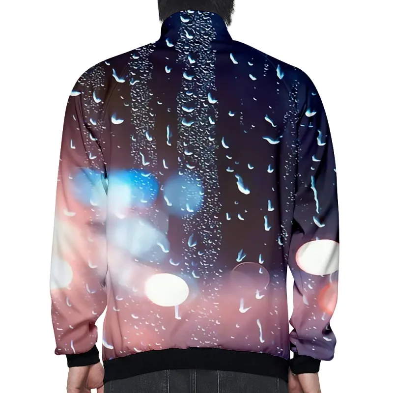 Harajuku Popular Rain 3D Print Zipper Raglan Jacket Windbreaker Boys/Girls Comfortable Stand Collar Jackets Coats — image 8