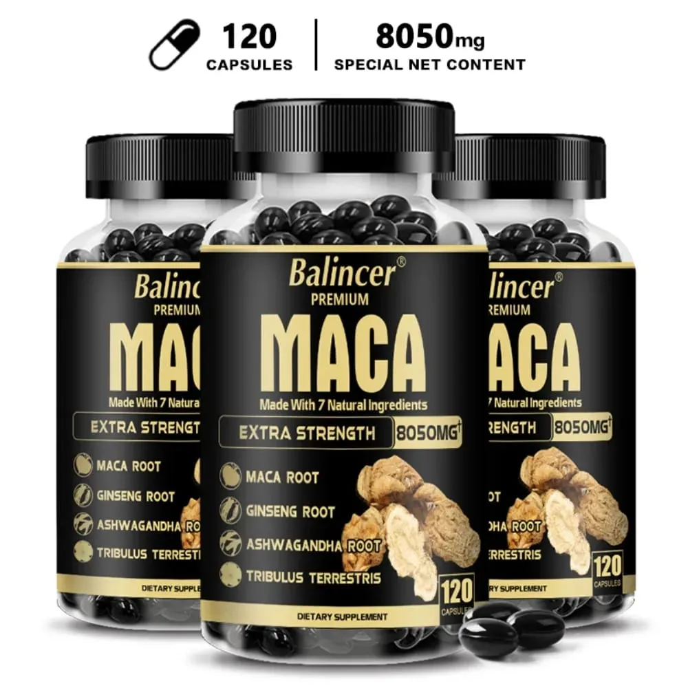 Kapsul Akar Maca Premium 7in1 dengan Ashwagandha Ginseng dan Banyak Lagi - Prestasi Nergy dan Sokongan Mood — image 1