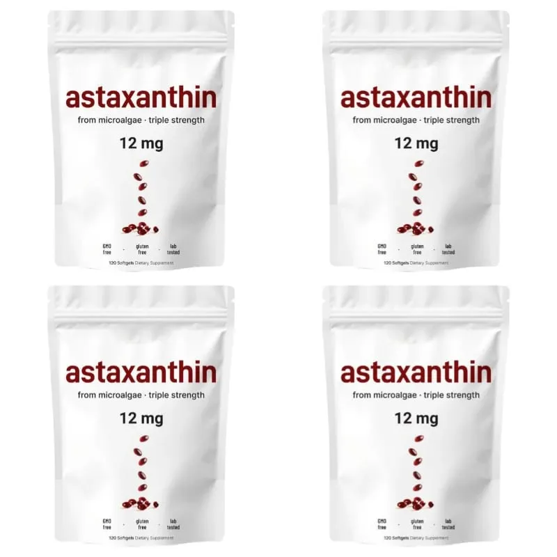 Ασταξανθίνη 12 mg ζελατίνης Softgels From Microalgae Αντιοξειδωτική Υποστήριξη Χωρίς ΓΤΟ χωρίς γλουτένη Εύκολο στην κατάποση 120 softgels — image 11