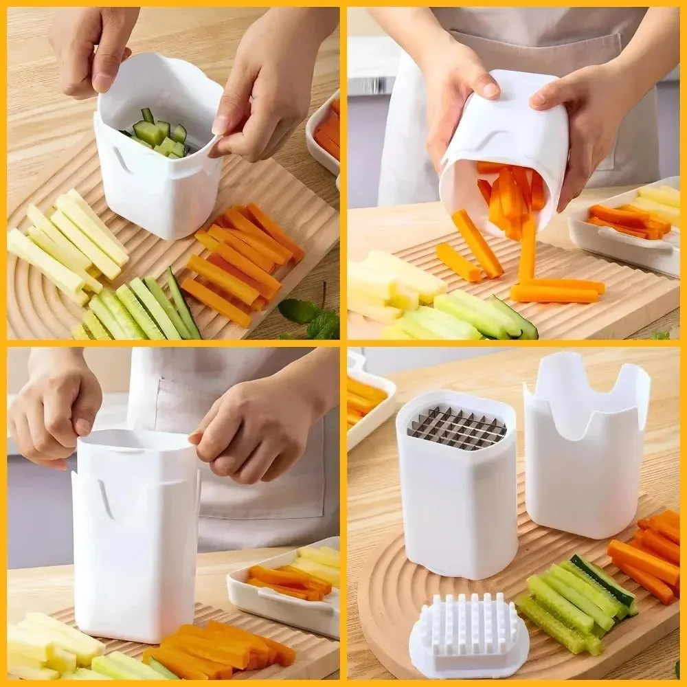 French Fry Cutter Tool White – Tool Food Dicer Veggie Dicer Chopper Veg Chopper White French Fry Cutter Natural Cut Rapid Slicer — image 6