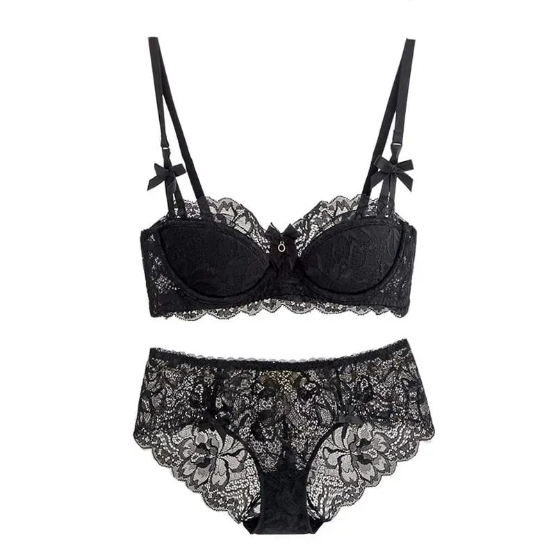 Français Pure Desire Bralette petit buste AB tasse Push Up sans fil dentelle soutien-gorge pour fille potelée nœud conception mince pli confort grande taille — image 8