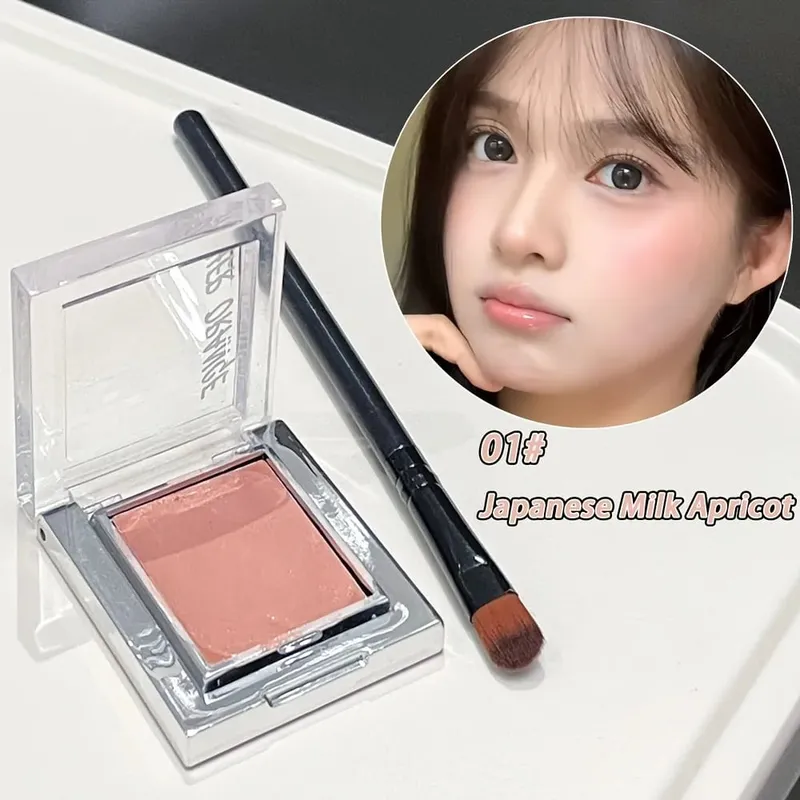 Herorange Misty Matte Cream Blush avec ensemble de pinceaux de maquillage Texture mate à faible saturation éclaircit la peau pour créer des looks de maquillage charmants