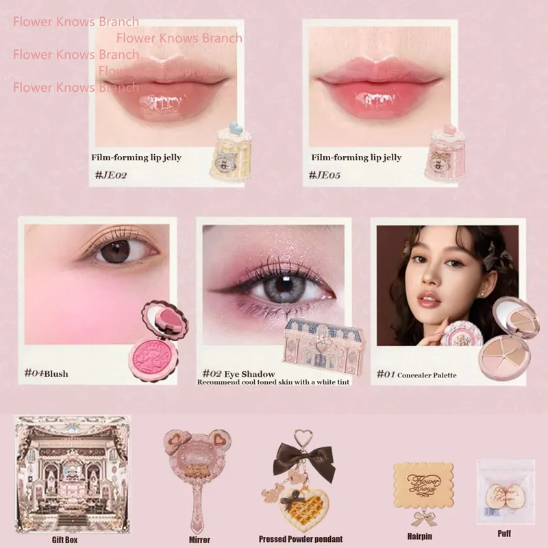Flowerknows THE SWEETIE BEAR COLLECTION ชุดของขวัญแต่งหน้า All In คอนซีลเลอร์ Palette Blush Setting Powder Lip Jelly ของขวัญกล่องกระจก — image 2