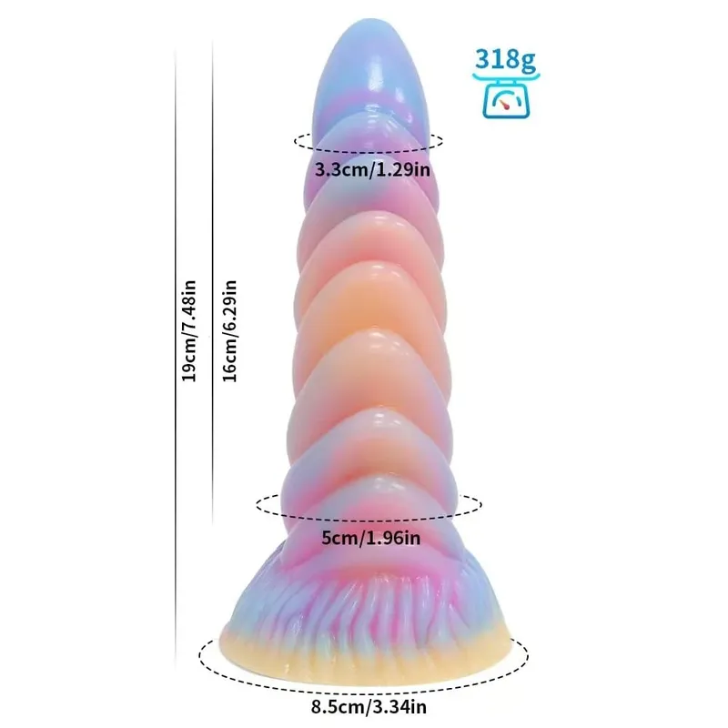 Palam Dubur Bercahaya Malam Realistik Bercahaya Monster Naga Dildo untuk Wanita Lelaki Palam Punggung Seksi Bentuk Anjing Mainan Seks untuk Pasangan — image 20