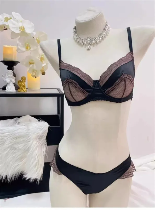 Wanita Satin Lace Underwire Bra 32-38AB Ultra Nipis Minimizer Bra Sisi Sokongan Anti Sag Mengumpul Payudara Pakaian Dalam Perancis — image 10