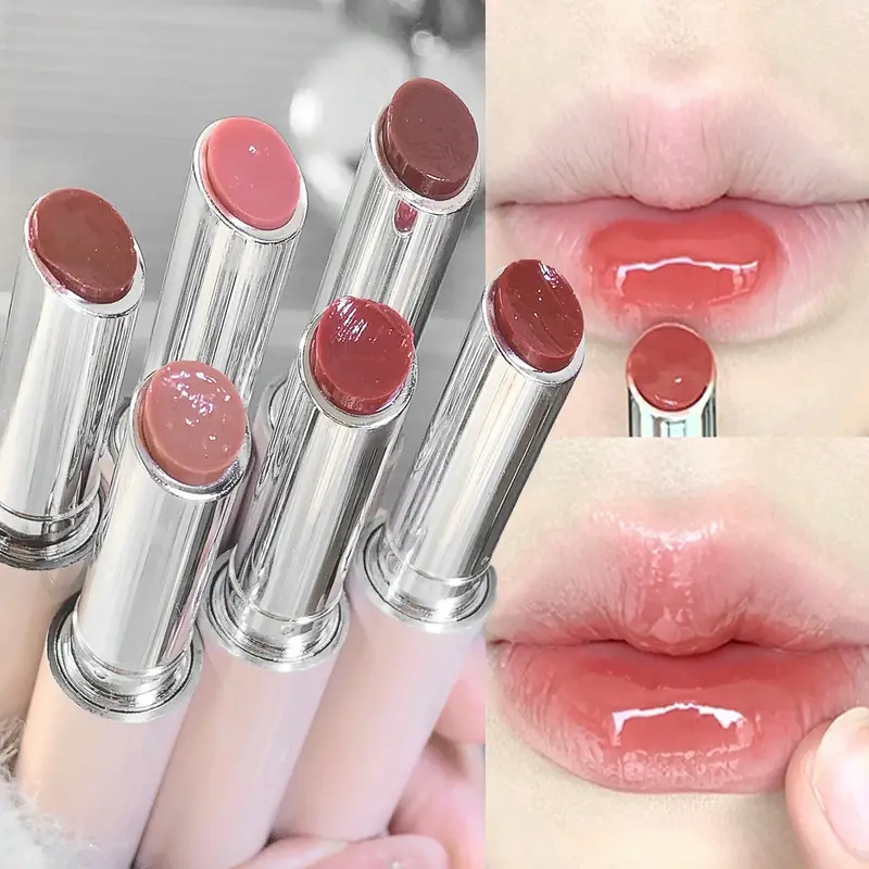 Air Jernih Cahaya Pepejal Lip Gloss Jeli Berair Gincu Merah Jambu Pensil Pelembap Cermin Gincu Pen Lipstik Korea Bibir Kosmetik — image 2