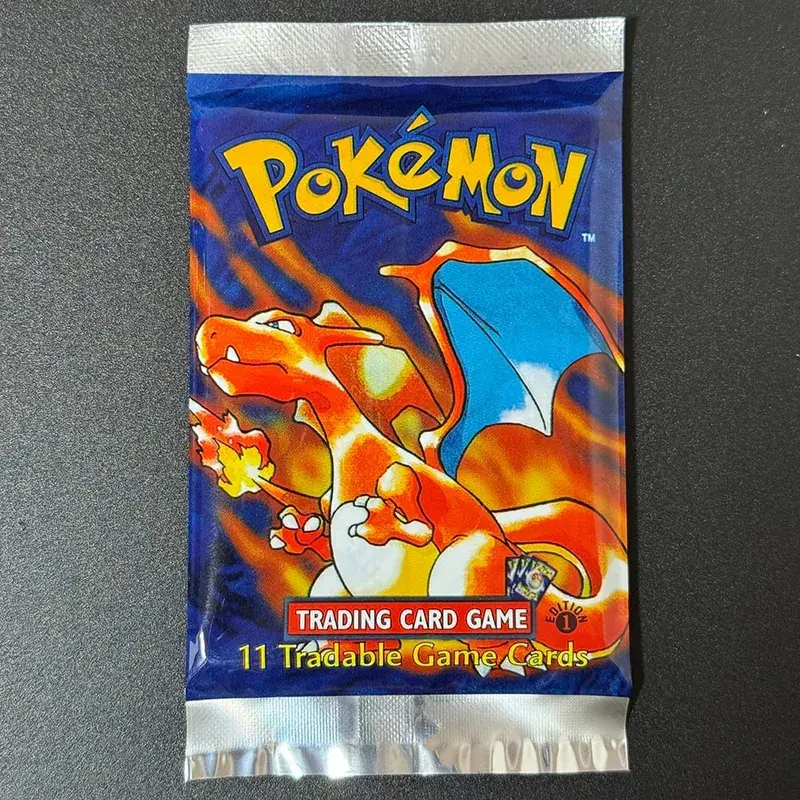 Pacote inteiro pkm 1ª edição booster ptcg cartões proxy para conjunto base pacote charizard blastoise venusaur tcg cartões 11 unidades/pacote brinquedo