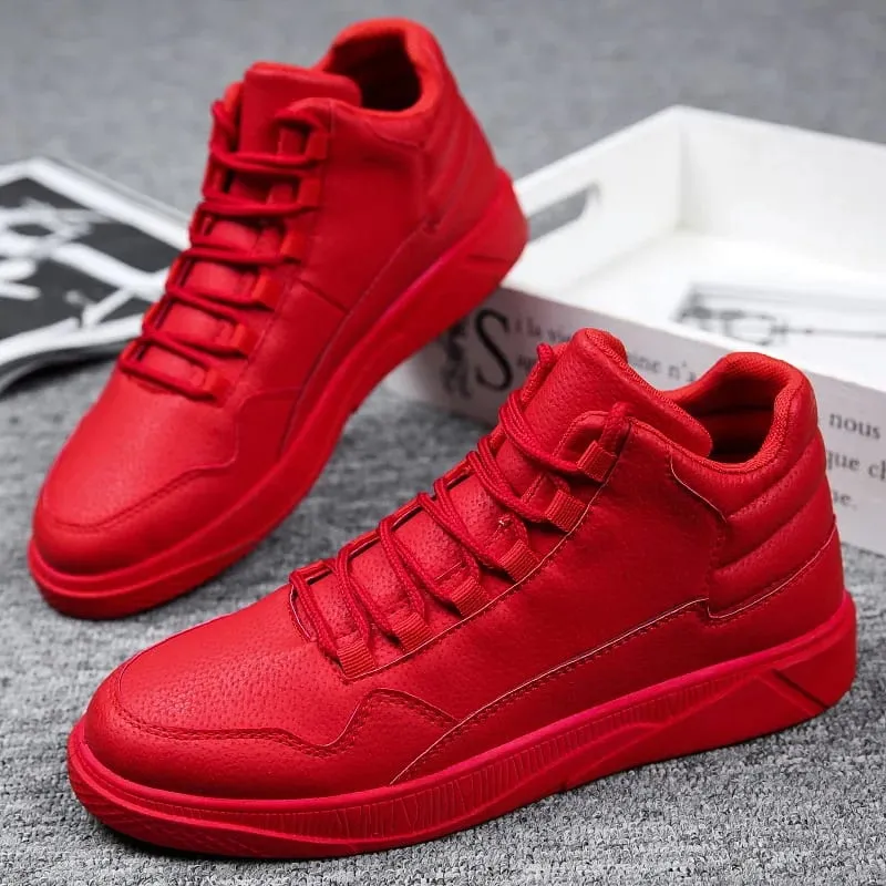 Fesyen Musim Bunga Selesa Ringan Tahan Slip Kulit Atasan Tinggi Sneakers — image 2