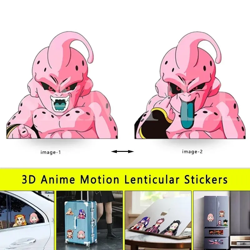 Anime 3D Lenticular Sticker Goku Vegeta Waterproof Decals for Car Refrigerator Skateboard Etc.kid's Gifts