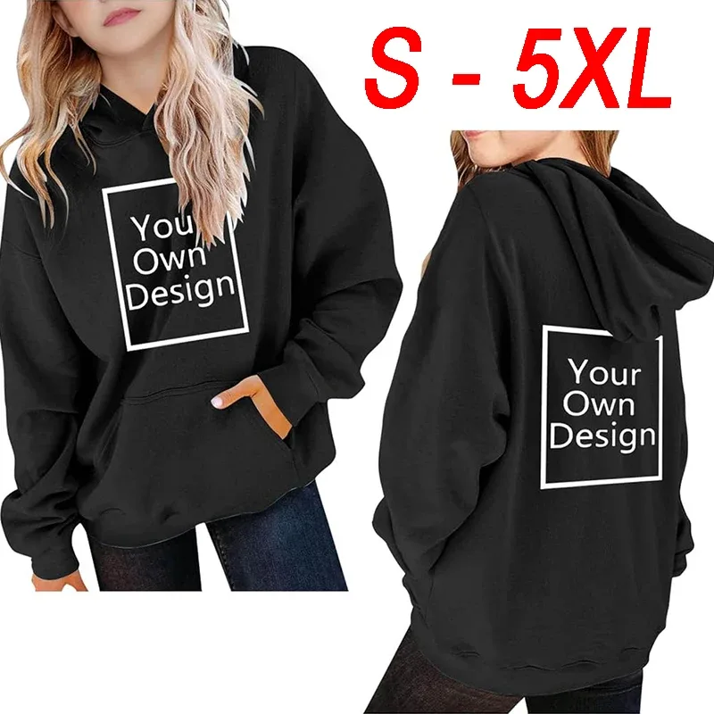Hoodie Kebesaran Kustom Sweater Wanita Fashion Dicetak Longgar Lengan Panjang Bahu Manset Jatuh Sweater Ala Jalanan Sudadera — image 7