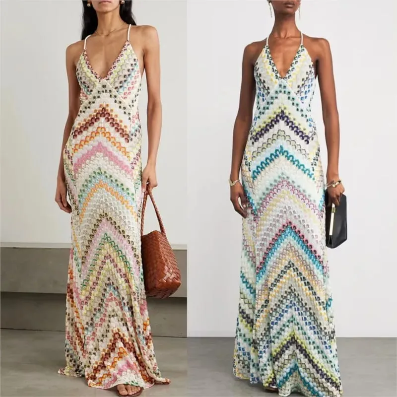 ฤดูใบไม้ผลิฤดูร้อนหญิง Boho Maxi ชุดเดรส Retro ผู้หญิงวันหยุดกระโปรงยาวเซ็กซี่ลึก V คอชุดลำลองปาร์ตี้ streetwear — image 7