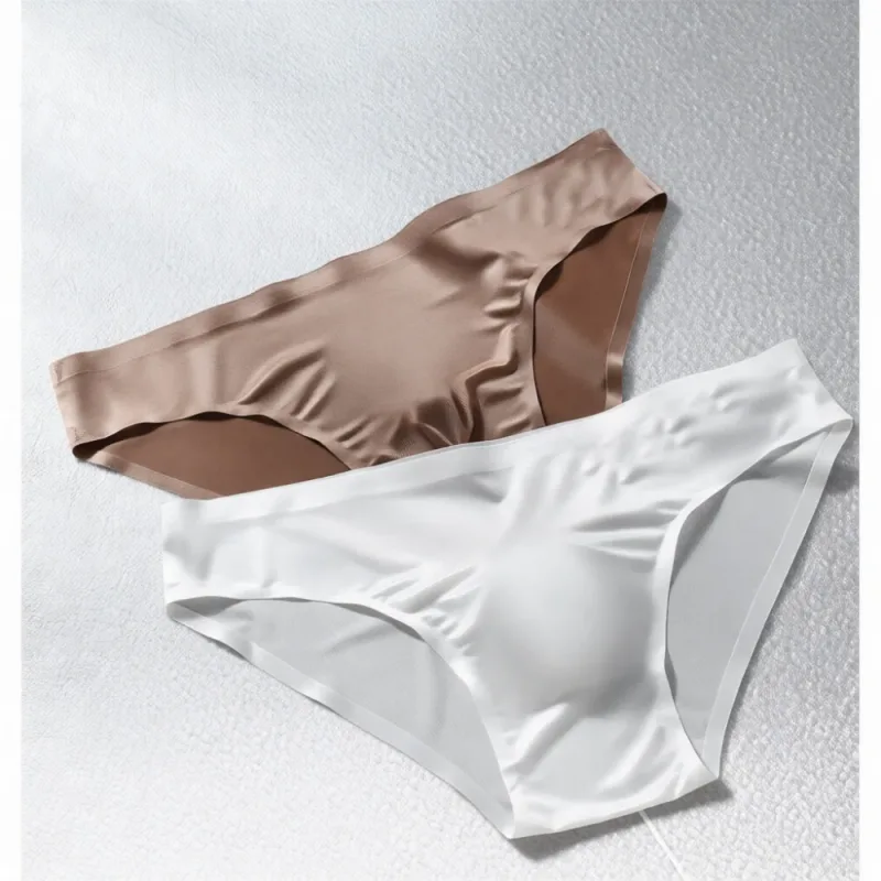 Slip sans couture pour hommes, sous-vêtements en soie glacée, pochette 3D, respirant, séchage rapide, taille basse, élastique, doux, couleur unie — image 2