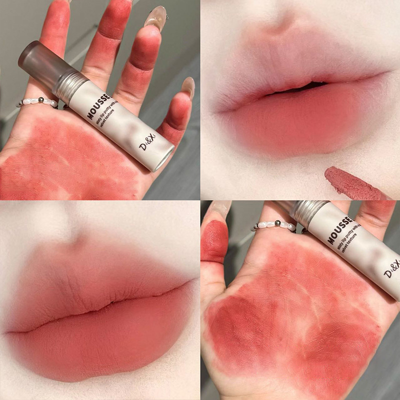 고딕 매트 블랙 립스틱 방수 무스 립 머드 누드 브라운 립스틱 다크 퍼플 펑크 립 글로스 메이크업 스틱 립 색조 — image 11