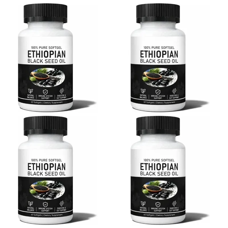 Ethiopische zwarte zaadolie Biologisch koudgeperst immuunsysteemondersteuningssupplement 60 softgels voor gewrichtsgezondheid en antioxidantbescherming