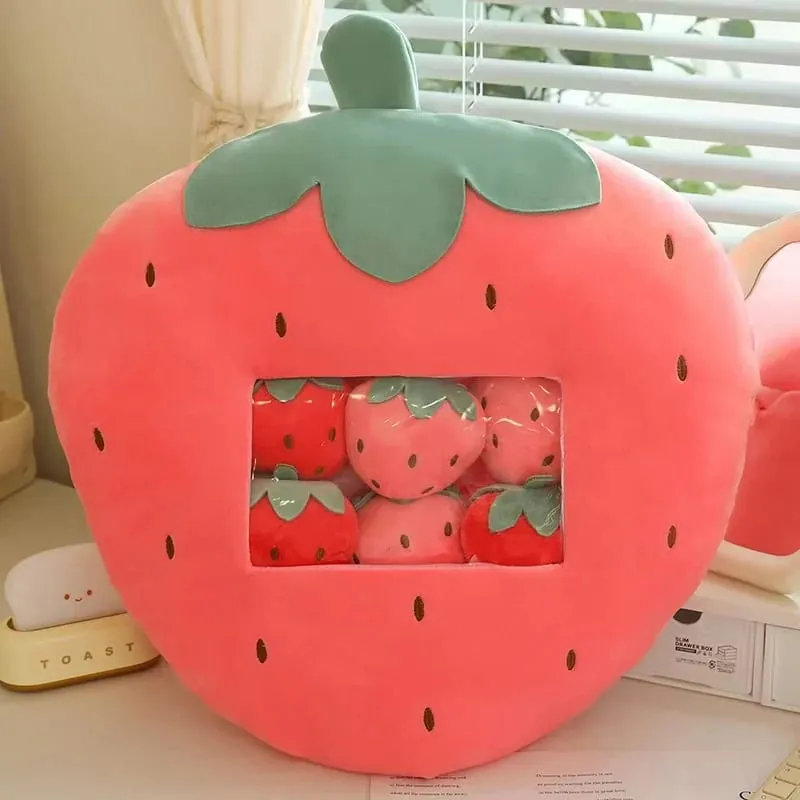 Enam Mainan Kecil Di Dalam Bantal Mewah Buah Kartun Comel Kusyen Sofa Sumbat Lembut Homdecor Bantal Sandaran Hadiah Kanak-kanak — image 8