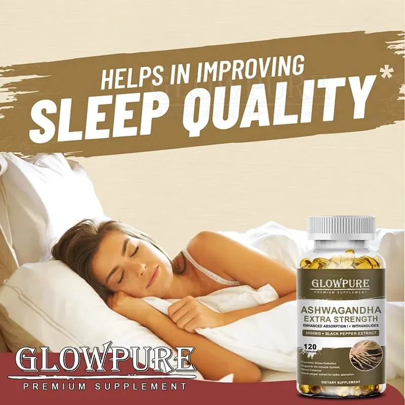 Ashwagandha-Wurzelextrakt-Kapseln für Stress, Stimmung, Schlaf, Energie und Konzentration. Premium-Formel-Ergänzung — image 2