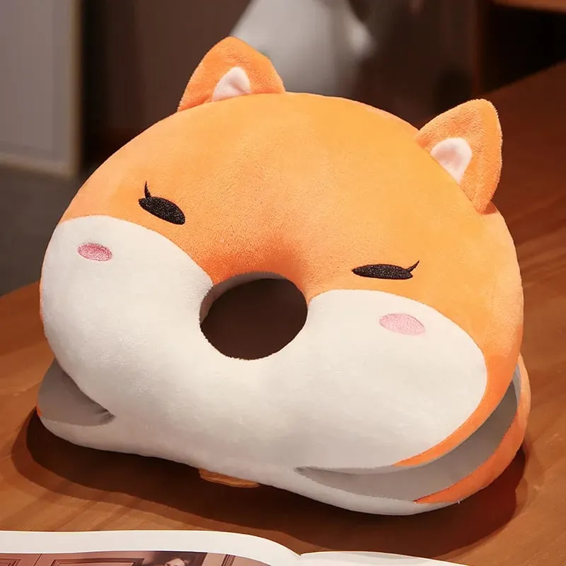 Coelho husky raposa travesseiro de pelúcia nap travesseiro de seda gelo superfície resfriamento almofada de sono escritório descanso travesseiro de viagem em casa abraço travesseiro presente