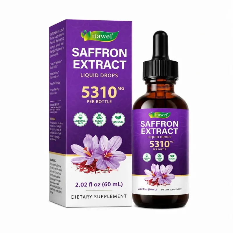 Saffron Extract Liquid Drops 117mg bawat Serving para sa Antioxidant Balanced Mood Healthy Sleep & Premenstrual Comfort Support 60ML — image 9