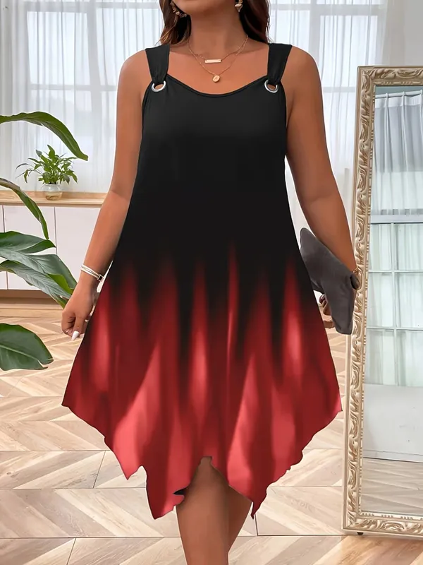 Schickes Damen-Sommerkleid in Übergröße mit stilvollem Trägerdesign für mühelose Sommer-Eleganz — image 6