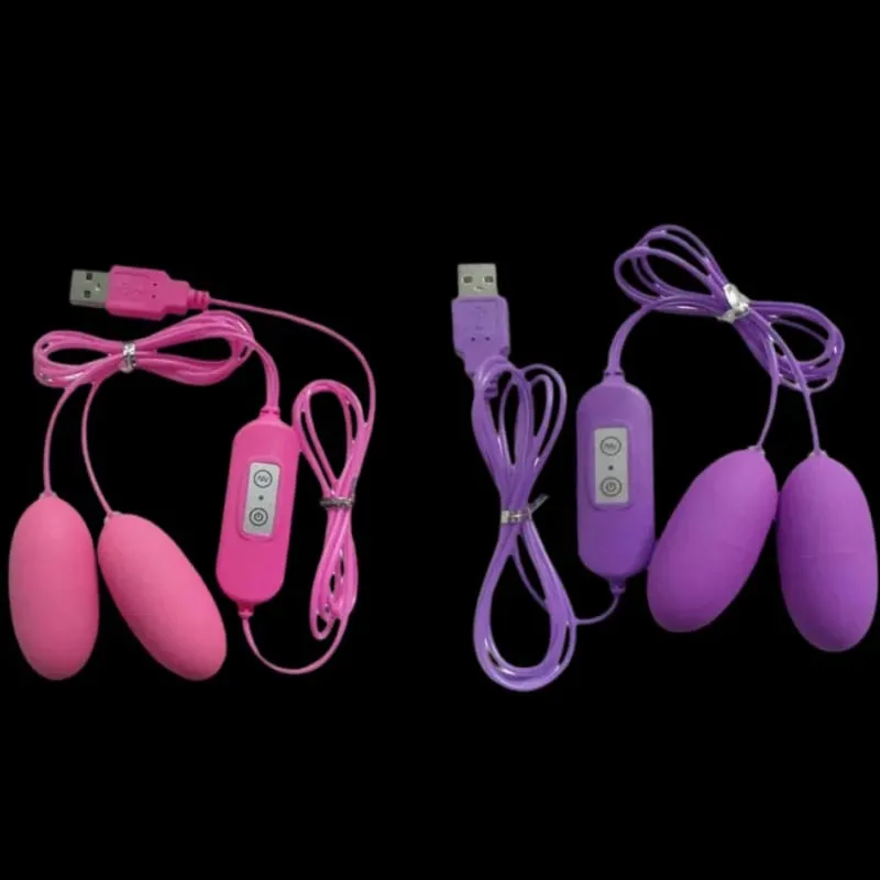 Động Cơ kép Viên Đạn Máy Rung Trứng Rung USB Sạc Âm Vật Máy Kích Thích Massage Đa Tốc Độ Khoái Cảm Đồ Chơi Tình Dục — image 2