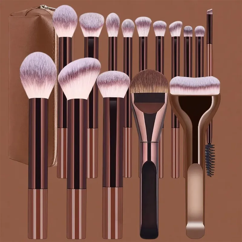 16st mjukt borst Kabuki Blending Makeup Brush Set Foundation Eyeshadow Blush Kosmetiskt verktyg Professionell sminkborste