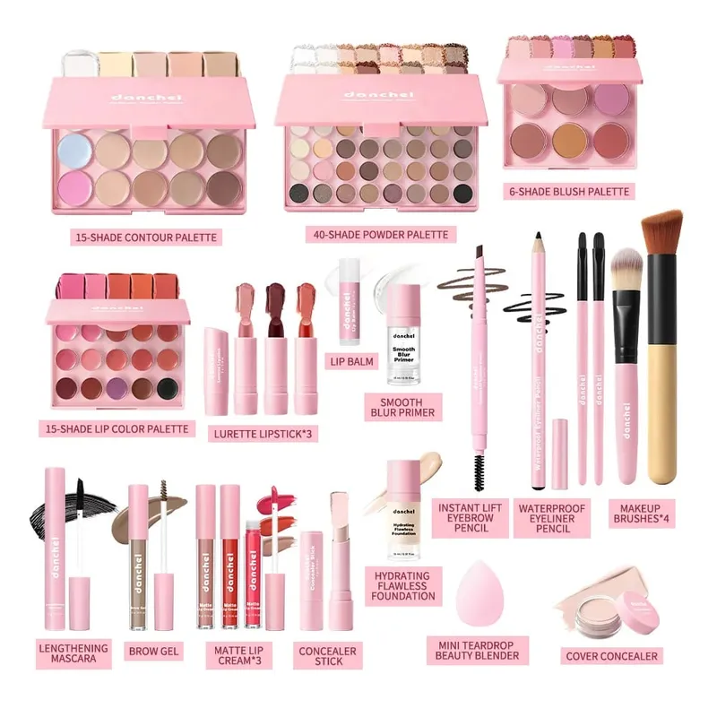 Conjunto de maquiagem multifuncional para iniciantes, kit portátil de maquiagem multiestilo para rosto inteiro com ferramentas para presentes diários em viagens — image 2