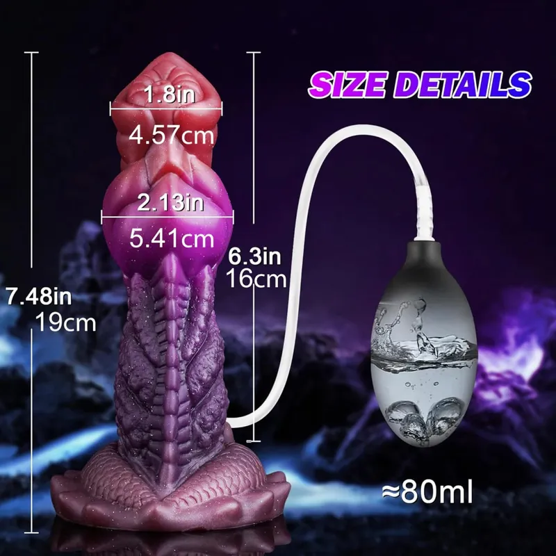 Ejaculation Monster Dildo Soft Silicone Penis Inflatable Big Knot Dildos Squirting Strong Sucker Dick Sex Toy for Women Men 18+ — image 10