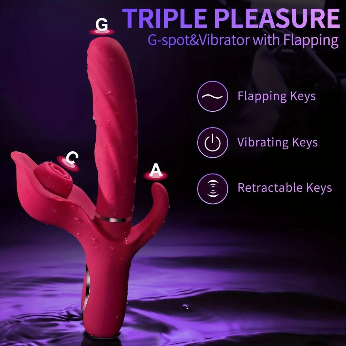 3 in 1 Stoßdildo-Vibrator G-Punkt-Kaninchen-Vibrator für Frauen Vagina Klitoris-Stimulator Sexspielzeug Erwachsene Produkte für Frauen — image 5
