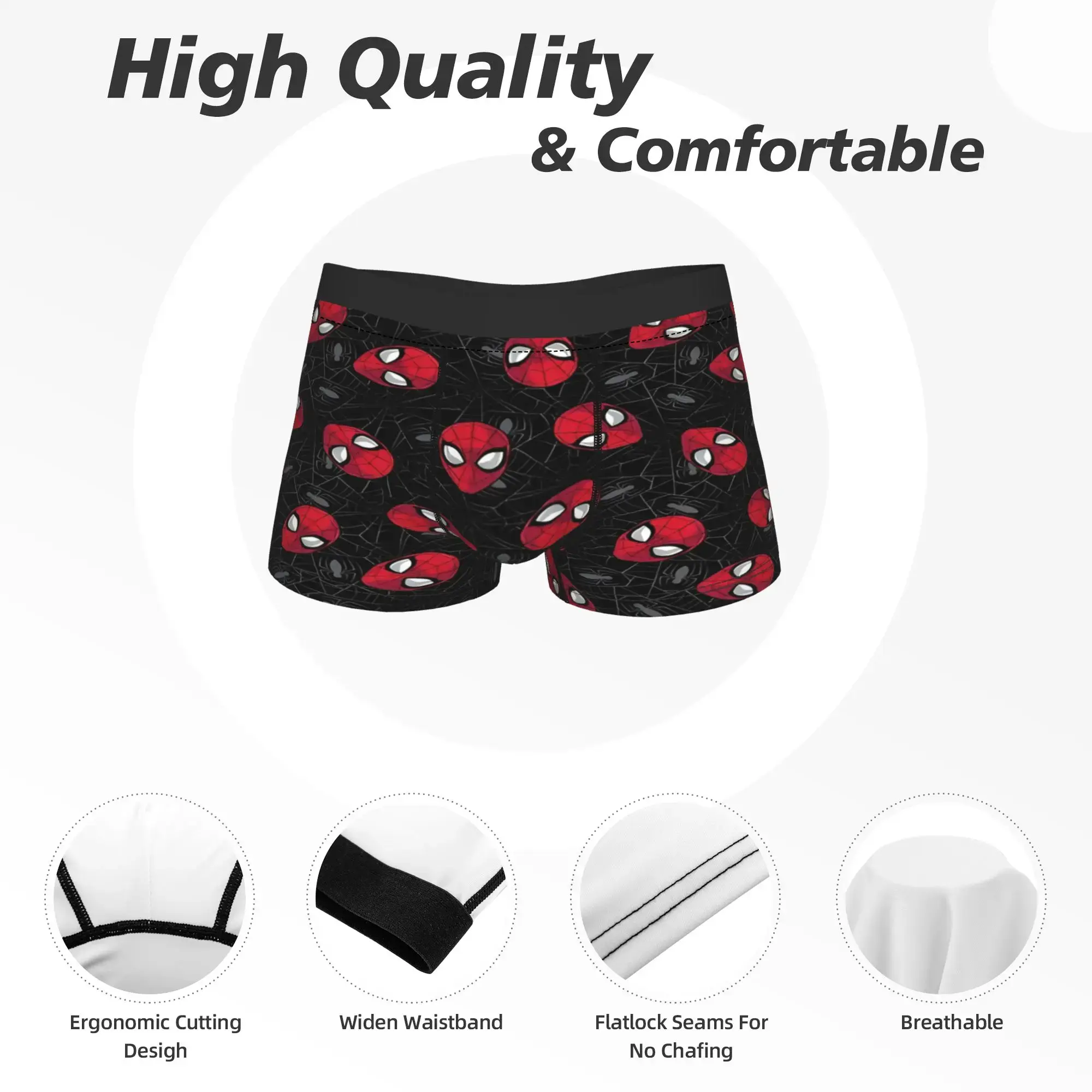 S-araignées héros sous-vêtements hommes Shorts slips classique tronc qualité impression grande taille caleçons — image 6