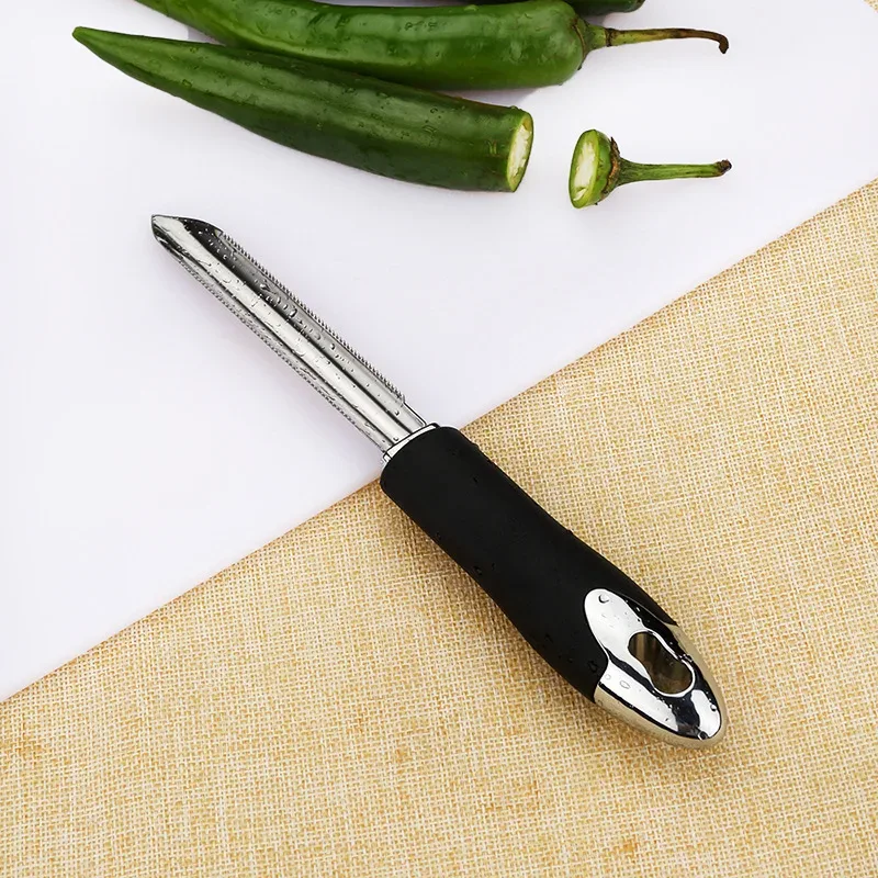 Chili Core EXTRACTOR แบบพกพาสแตนเลส Zucchini Courgette แตงกวา Corers พิเศษ Gadgets ครัวพร้อมขอบหยัก — image 8