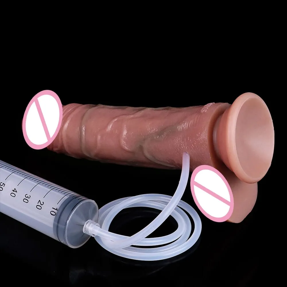 Hluboké žíly Ultra stříkající dildo Silikon Skin Touch Dlouhá ejakulační zátka na zadeček Pro muže Ženy Stimuluje G-Spot 18+ Sexuální hračky — image 4