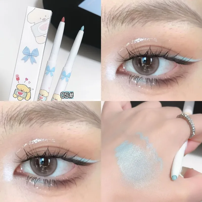 Silky Eye Liner Pensil Silkworm Shadow Pen Natural Matte Green Pink Pink Eyeliner Gel Mudah Diwarnai Alat Mekap Mata Kalis Air — image 5