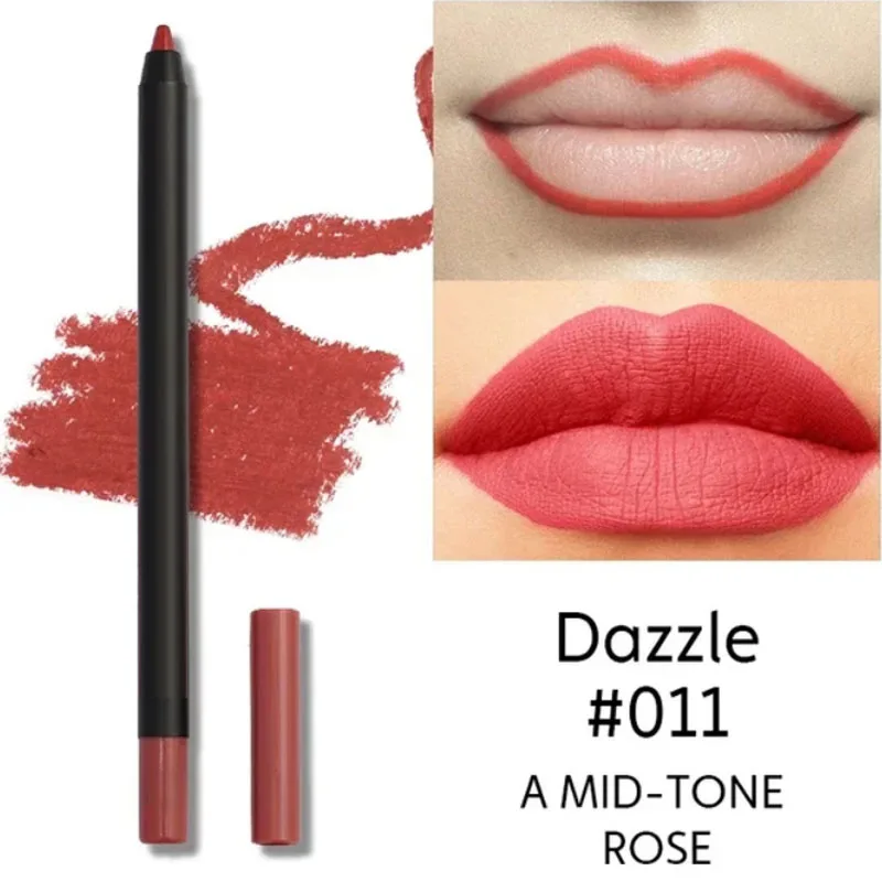 Nude Brown Lip Liner ดินสอลิปสติก Matte Smooth Waterproof Lipliner Long Lasting Non-stick Cup ลิปสติกปากกาความงามเครื่องสำอาง — image 18