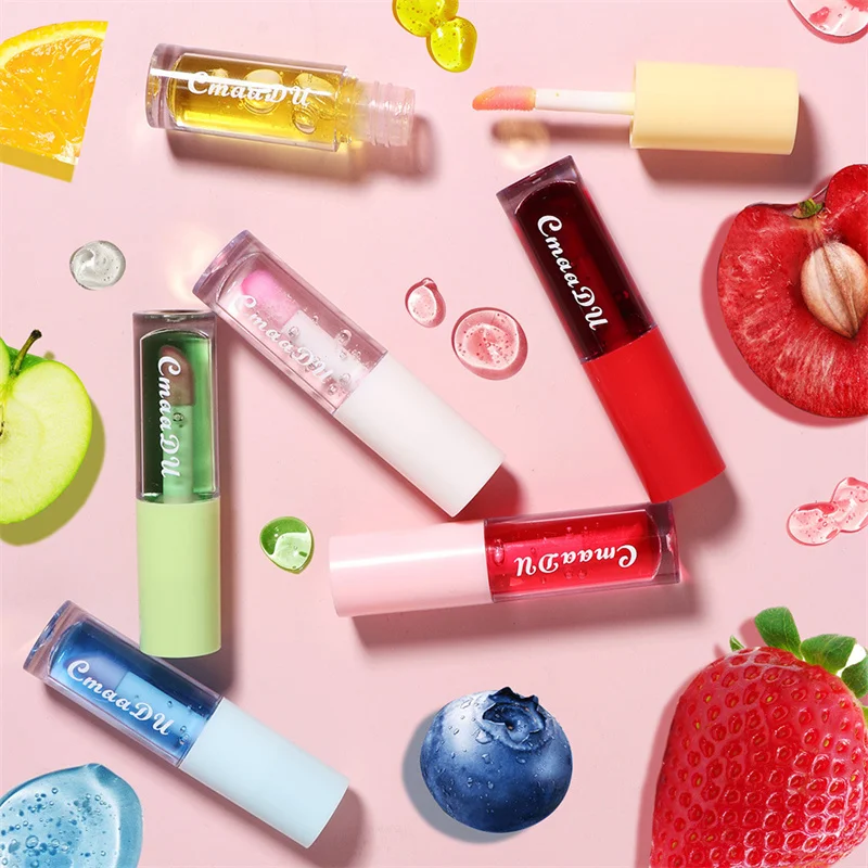 Fruit Color Changing Lip Gloss Strawberry Lip Oil Moisturizing Reduce Lips Line Liquid Lipstick Waterproof Jelly Plump Lips Care — image 3