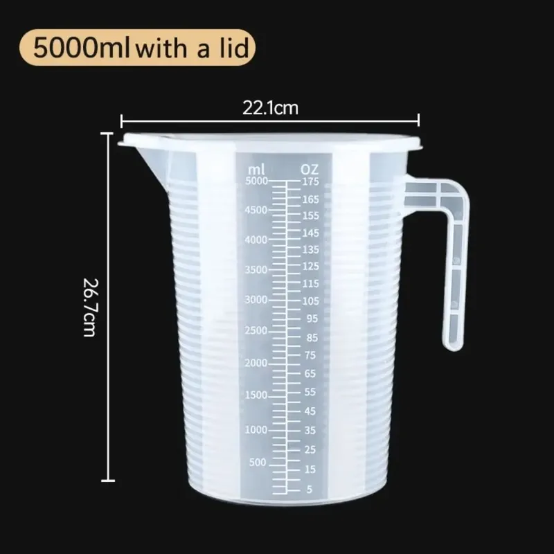 ถ้วยตวงพลาสติกโปร่งใสห้องปฏิบัติการ Beaker สำเร็จการศึกษาของเหลวเหยือกถ้วยครัวเบเกอรี่ทำอาหารการวัดขนาดคอนเทนเนอร์ — image 24
