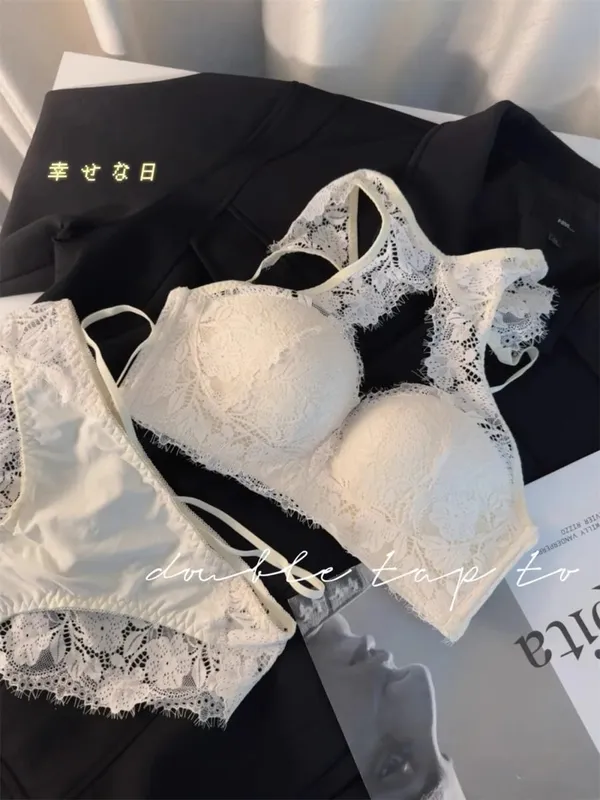 สเปนชุดชั้นในลูกไม้ชุด VS-แรงบันดาลใจ Halter Bra หน้าอกขนาดเล็ก Anti-Droop Slimming สนับสนุน PURE Winter Comfort Bralette — image 10