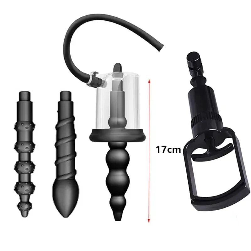 Plug anale Pompa a vuoto Perline di testa Succhiare Coppa Gay Bocciolo di rosa Massaggiatore prostatico BDSM Giocattoli del sesso Dilatatore ano adulto Masturbatori uomo — image 8