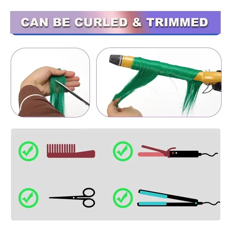 10Pcs 24 Inch Highlight Colorful Single Clip‑in Hair Extensions Synthetic Hair Pieces for Halloween Cosplay Birthday Party — image 6