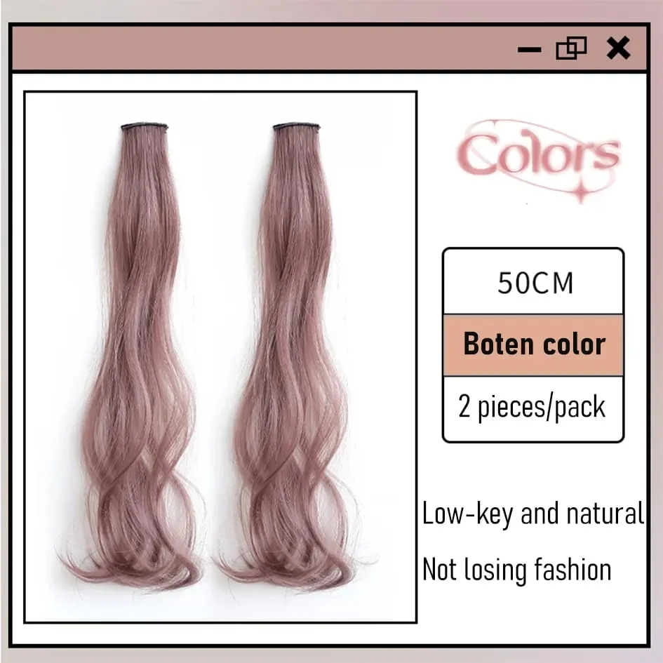 สังเคราะห์ 2 ชิ้น/เซ็ต 50 ซม.สี CURLY Hair Extensions Water WAVE สีชมพู/สีฟ้า/สีม่วงฮาโลวีน/คริสต์มาสวิกผม — image 8