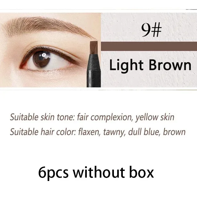6/12PCS ดินสอเขียนคิ้ว Hard Core ขายส่งแต่งหน้าดึงสาย Haozhuang ยี่ห้อถาวร Peel off สีขาวสีดำกันน้ำธรรมชาติ — image 22