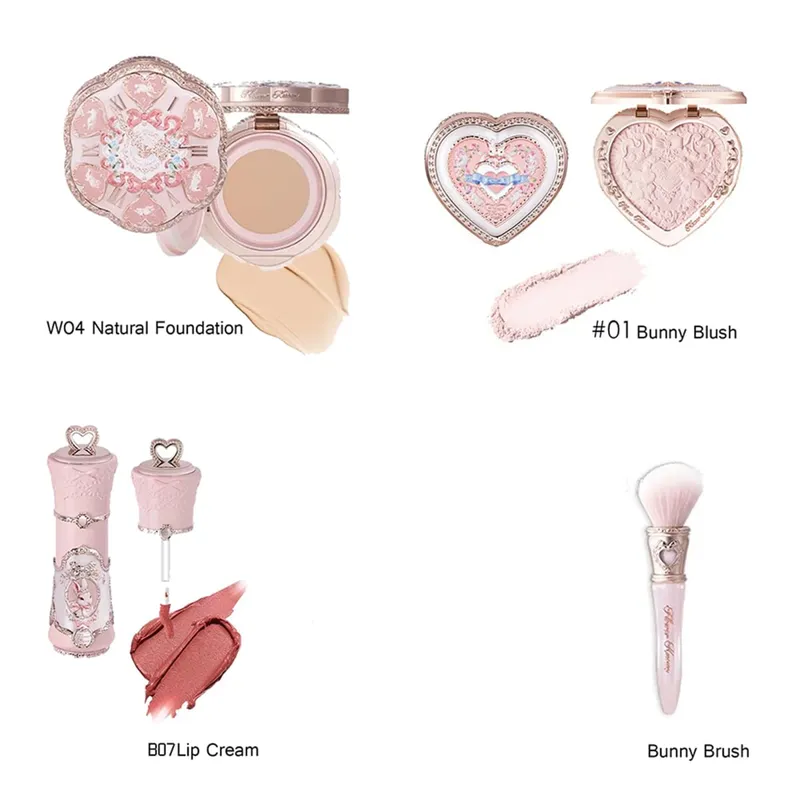 Flower Knows แต่งหน้าชุด Swan Ballet คอนซีลเลอร์ Palette นูน Blusher Shine ลิปสติกชุดพร้อมกระเป๋า THE SWEETIE BEAR Bunny Garden — image 13