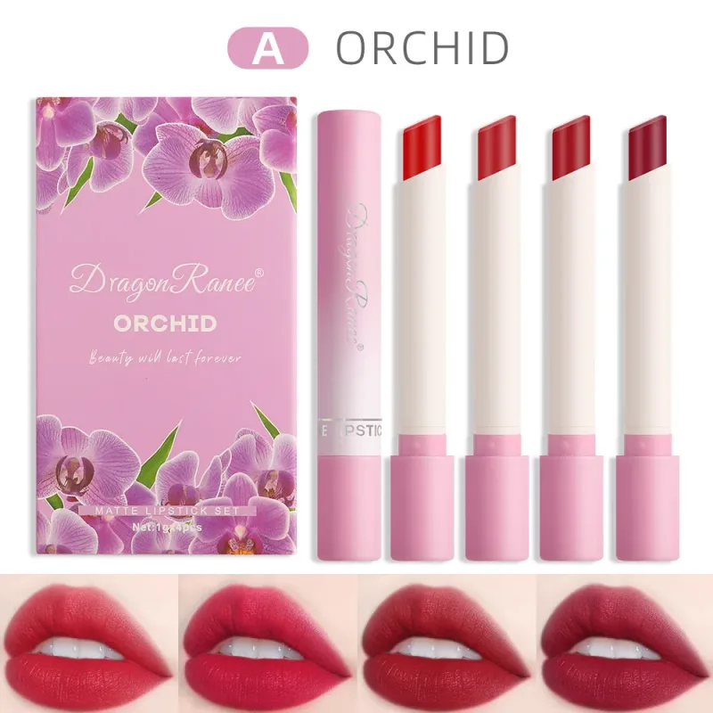 Cigarette Lipstick Set 4pc Velvet Matte Lip Gloss Waterproof Long Lasting Smoke Lip Stick Sexy Red Lip Tint Charming Lips Makeup — image 10