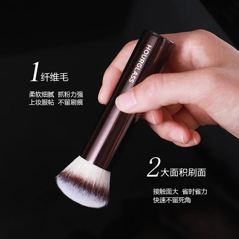 1 styk Angled Foundation Makeup børster Liquid Foundation Makeup børste udsøgt professionelt kosmetisk værktøj metalhåndtag — image 3