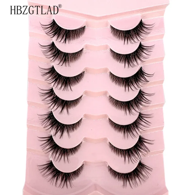 7/8 Paar Katzenaugen-Wimpern, Manga-Wimpern, 3D-Wimpern mit klarem Band, natürlich, halbe Wimpern, verlängerte Nerz-Wimpern, flauschige Wimpern — image 18