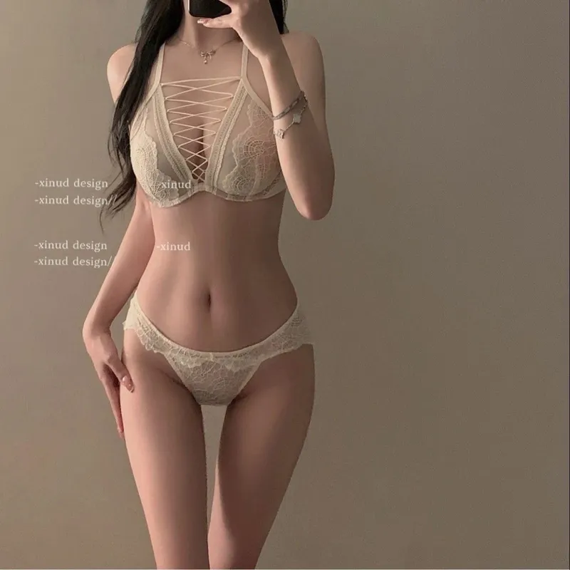 ฤดูใบไม้ร่วงฤดูหนาวลูกไม้ชุดชั้นในชุดไม่มีสาย Bralette Push Up สนับสนุนหน้าอกขนาดเล็กที่มีความซับซ้อน Edgy ดูกลับ Elegant UK MOYISU — image 11