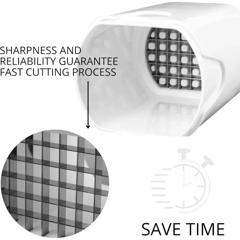 French Fry Cutter Tool White – Tool Food Dicer Veggie Dicer Chopper Veg Chopper White French Fry Cutter Natural Cut Rapid Slicer — image 2